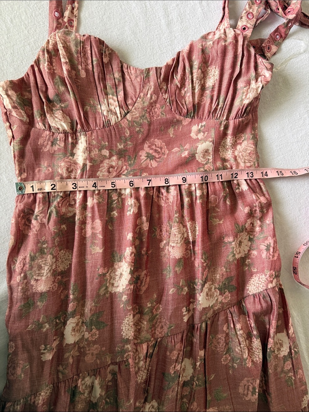 Altar’s State Size M Pink Floral Tie-Strap - Picture 5 of 6